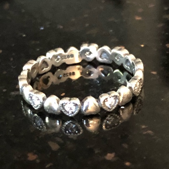 925 silver stackable heart ring - Picture 5 of 6